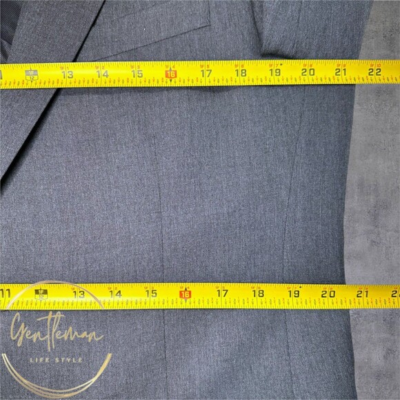 STAFFORD Men's 40R Gray Wool Blend Blazer Sport Coat Two Button Suit Jacket - Picture 13 of 14